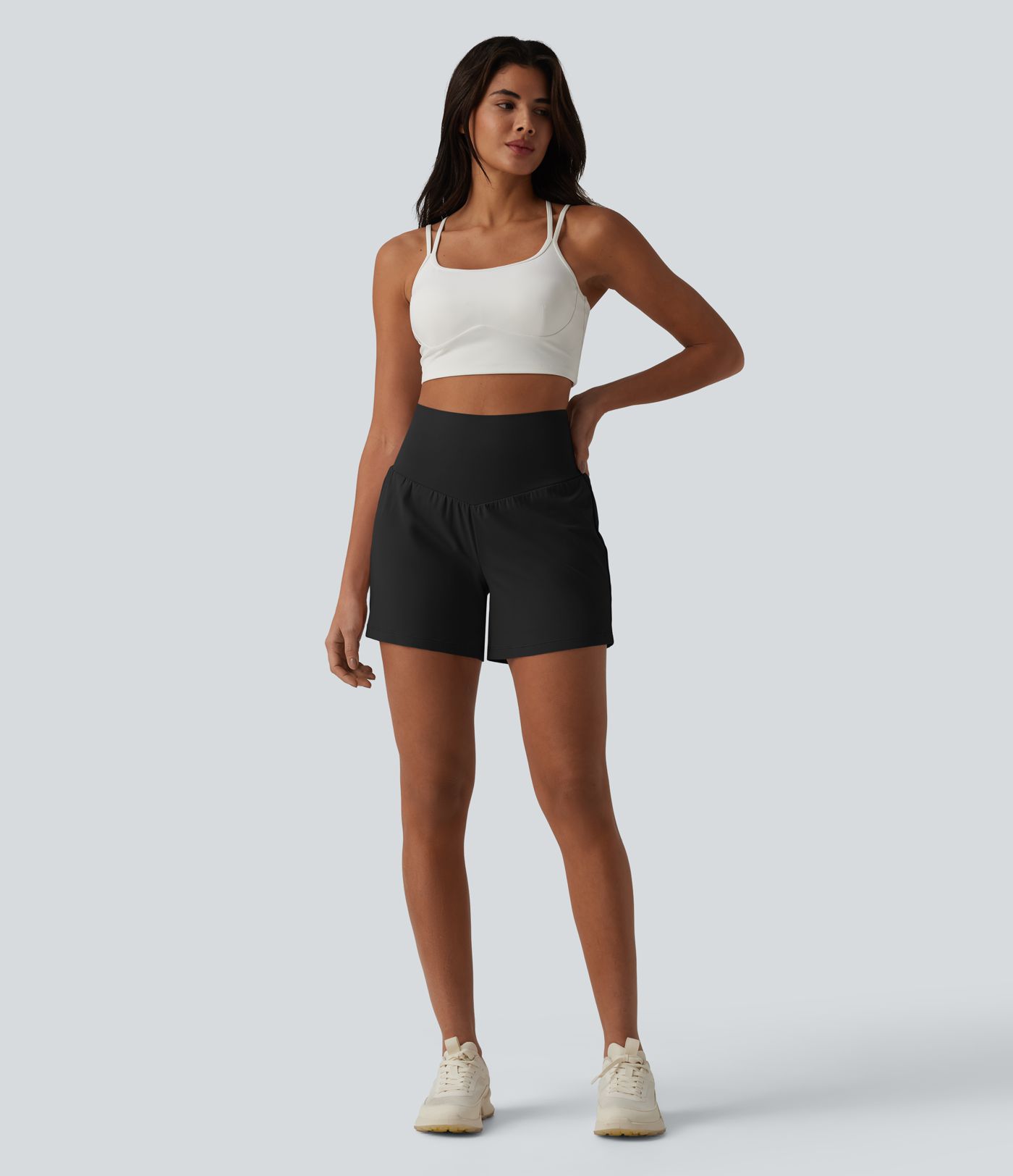 SoftlyZero™ Airy Super High Waisted Tummy Control 2-in-1 Cool Touch Yoga Shorts 5'' with Pockets