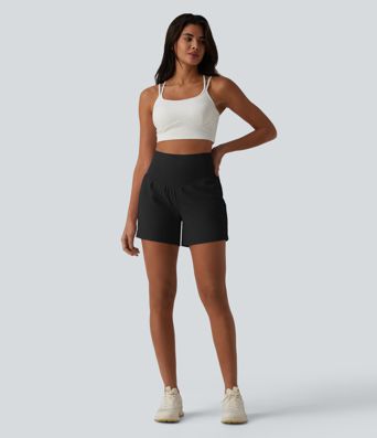 SoftlyZero™ Airy Super High Waisted Tummy Control 2-in-1 Cool Touch Yoga Shorts 5'' with Pockets
