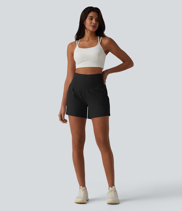 SoftlyZero™ Airy Super High Waisted Tummy Control 2-in-1 Cool Touch Yoga Shorts 5'' with Pockets