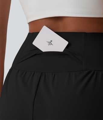 SoftlyZero™ Airy Super High Waisted Tummy Control 2-in-1 Cool Touch Yoga Shorts 5'' with Pockets