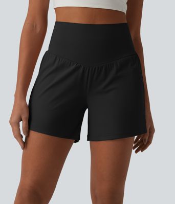 SoftlyZero™ Airy Super High Waisted Tummy Control 2-in-1 Cool Touch Yoga Shorts 5'' with Pockets
