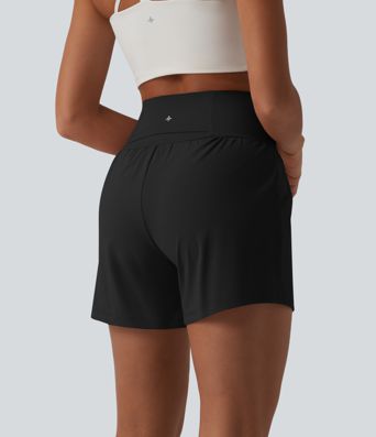 SoftlyZero™ Airy Super High Waisted Tummy Control 2-in-1 Cool Touch Yoga Shorts 5'' with Pockets