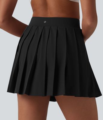 Breezeful™ High Waisted Pleated 2-in-1 Pocket Adjustable Buckle Mini Quick Dry Party Skirt