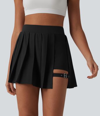 Breezeful™ High Waisted Pleated 2-in-1 Pocket Adjustable Buckle Mini Quick Dry Party Skirt