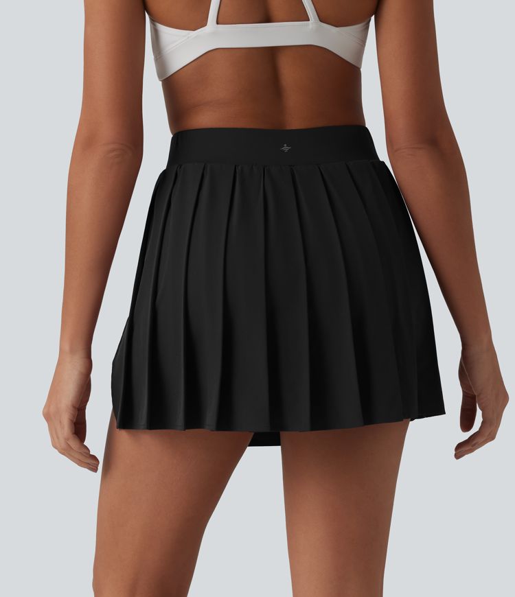 Breezeful™ High Waisted Pleated 2-in-1 Pocket Adjustable Buckle Mini Quick Dry Party Skirt