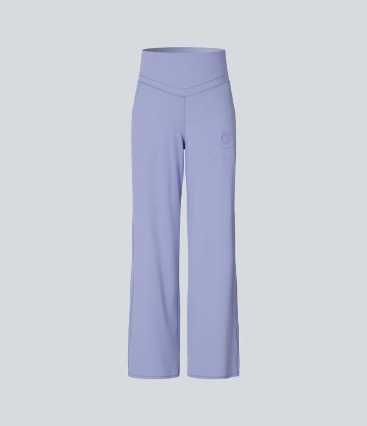 Halara X Smiley Halara UltraSculpt™ High Waisted Tummy Control Straight Leg Yoga Trousers with Pockets