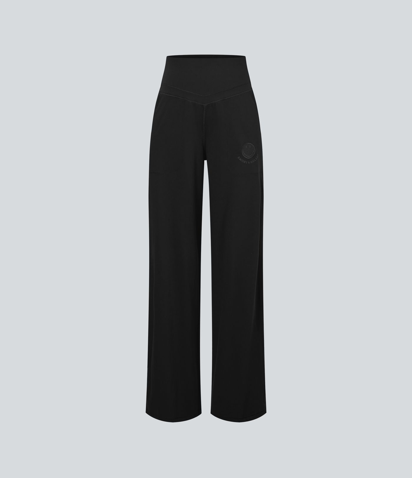Halara X Smiley® Halara UltraSculpt™ - Yogahose mit hohem Bund, Seitentaschen, Bauchkontrolle und weitem Bein Halara X Smiley® Halara UltraSculpt™ - Yogahose mit hohem Bund, Seitentaschen, Bauchkontrolle und weitem Bein