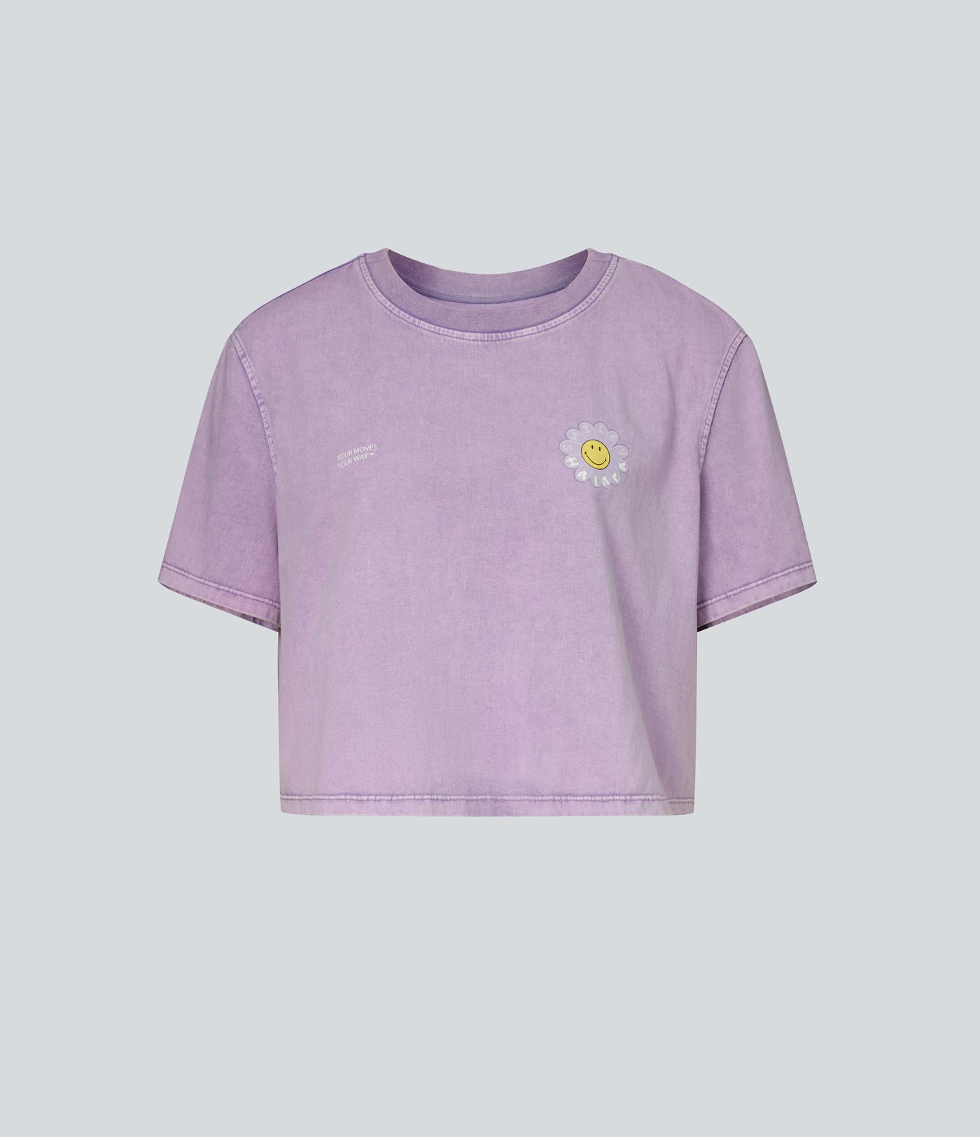 Halara X Smiley® - Lässiges T-Shirt aus Baumwolle mit Rundhalsausschnitt und kurzen Ärmeln Halara X Smiley® - Lässiges T-Shirt aus Baumwolle mit Rundhalsausschnitt und kurzen Ärmeln