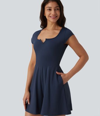 SoftlyZero™ Airy Short Sleeve Wide Leg Cool Touch Yoga Romper with Pockets-Easy Peezy Edition