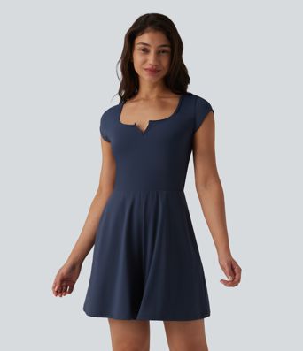 SoftlyZero™ Airy Short Sleeve Wide Leg Cool Touch Yoga Romper with Pockets-Easy Peezy Edition