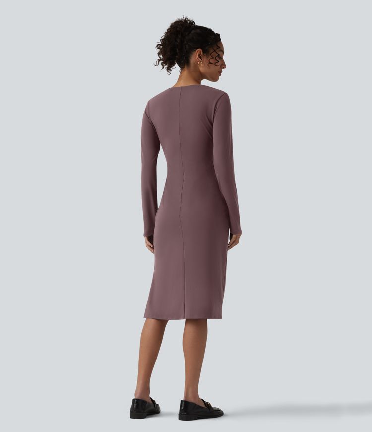 ruched work dress Allegra K Women's Short Sleeve Knee Length Ruched Business Work Sheath Dress X-Small Sky Blue