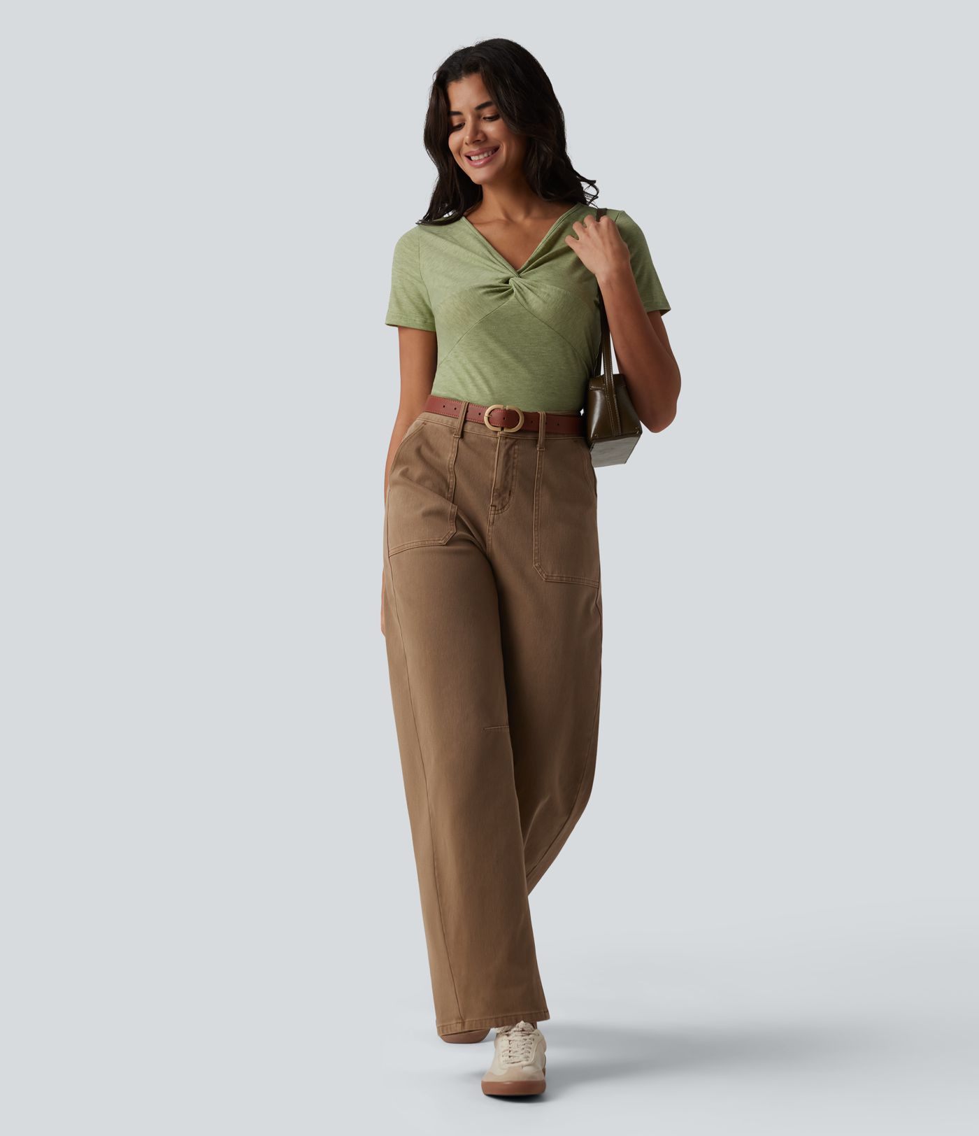 V Neck Short Sleeve Casual T-Shirt