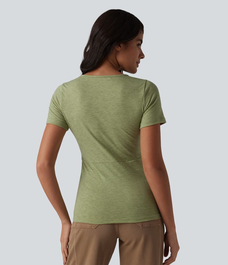 V Neck Short Sleeve Casual T-Shirt
