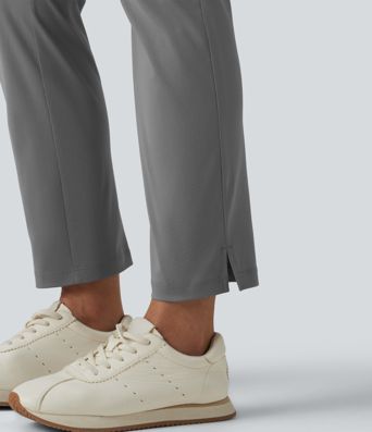 High Waisted Tapered Golf Pants with Pockets