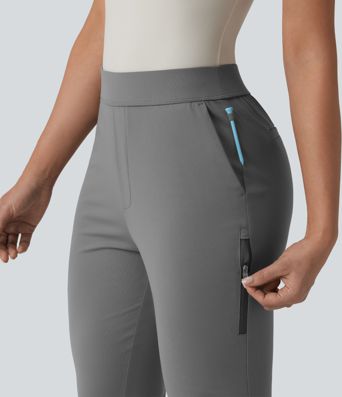 Schmal zulaufende Golfhose mit hohem Bund und mehreren Taschen