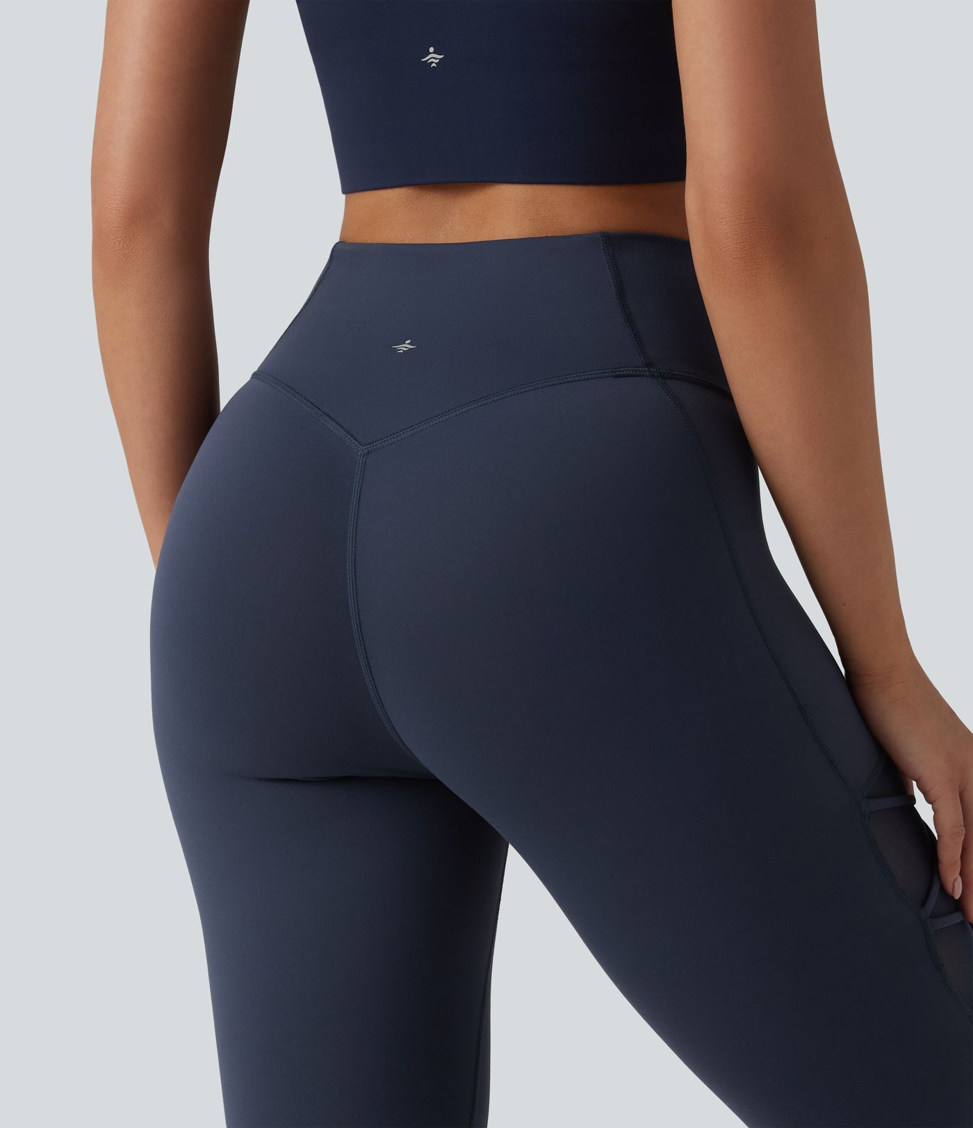 Halara UltraSculpt™ High Waisted Tummy Control Breathable Mesh Buckle Yoga 7/8 Leggings