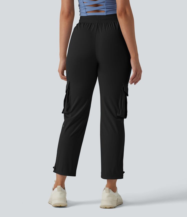 Pantalon cargo de sport SoftlyZero™ Airy taille mi-haute à cordon, effet frais, avec poches, UPF 50+