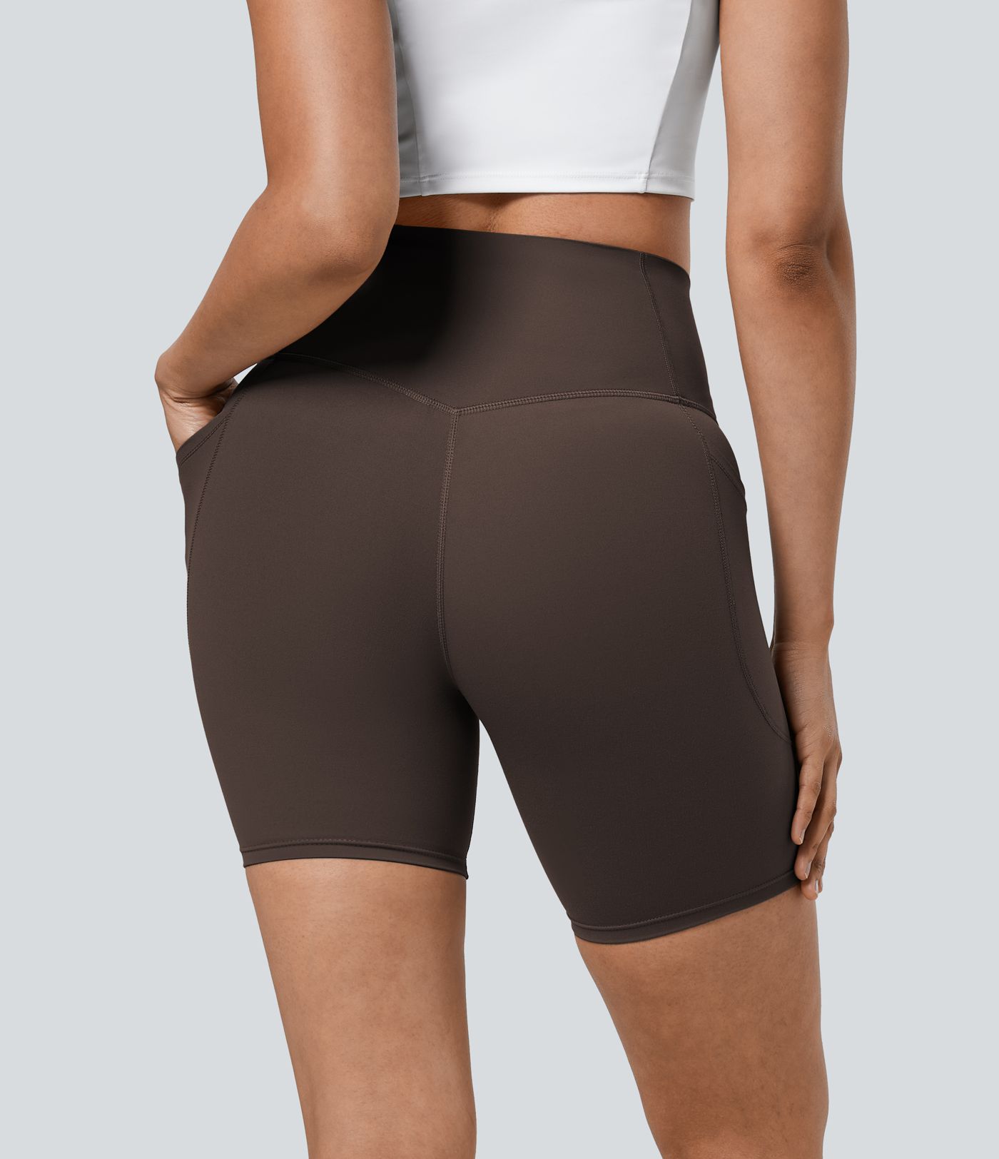 Halara UltraSculpt™ High Waisted Tummy Control Pocket Shaping Training Biker Shorts 7''