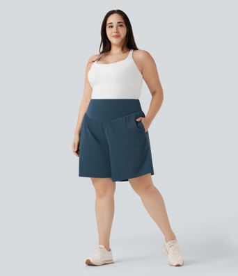 Bermuda yoga grande taille SoftlyZero™ Airy taille haute toucher frais avec poches Bermuda yoga grande taille SoftlyZero™ Airy taille haute toucher frais avec poches