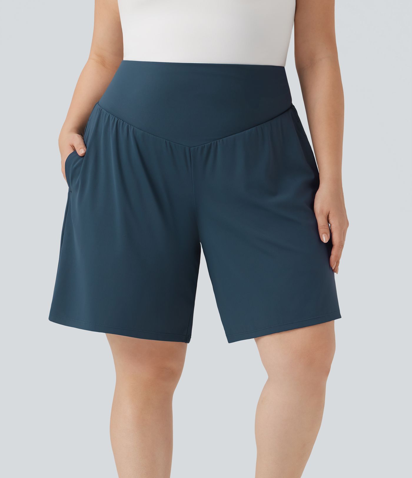 Bermuda yoga grande taille SoftlyZero™ Airy taille haute toucher frais avec poches Bermuda yoga grande taille SoftlyZero™ Airy taille haute toucher frais avec poches
