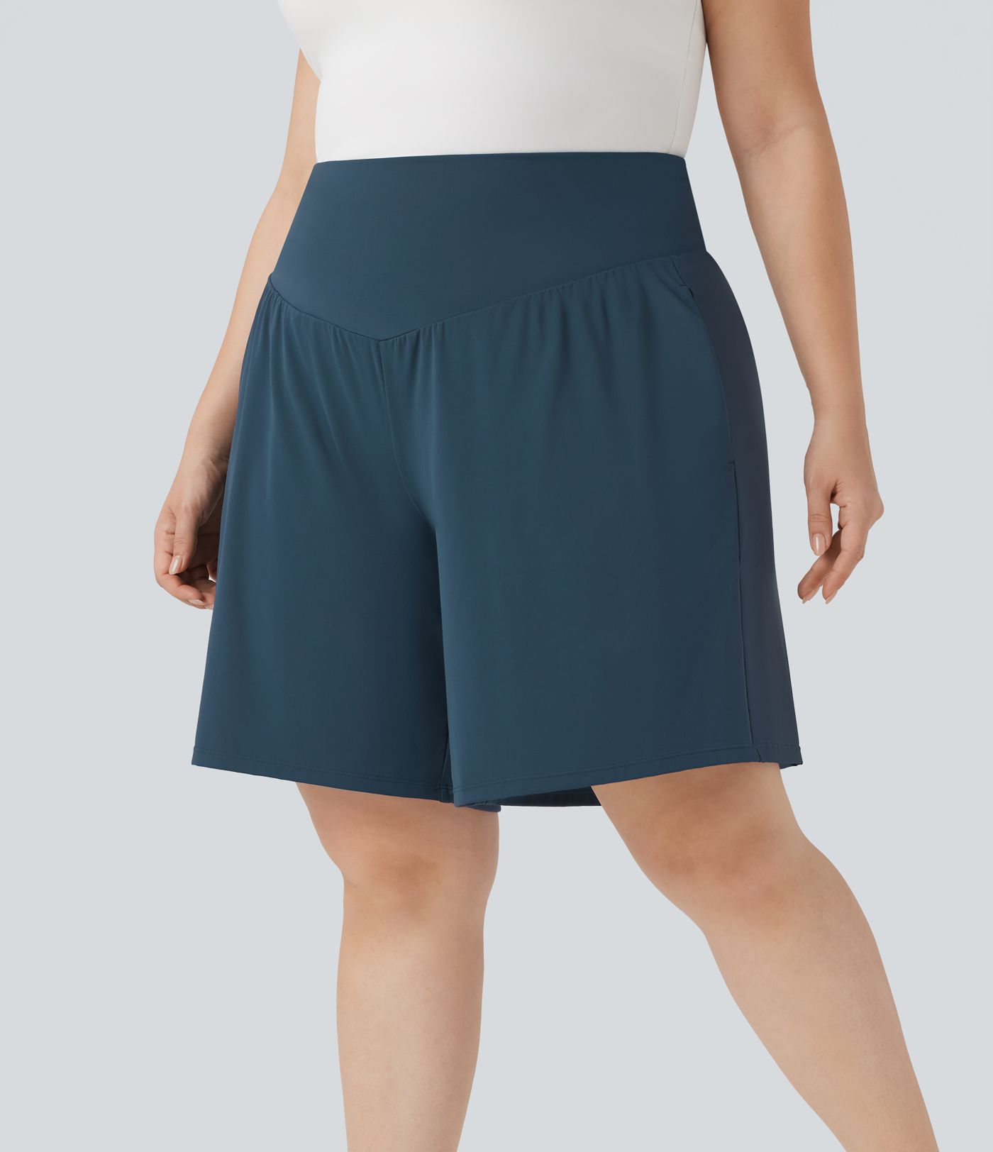 Bermuda yoga grande taille SoftlyZero™ Airy taille haute toucher frais avec poches Bermuda yoga grande taille SoftlyZero™ Airy taille haute toucher frais avec poches