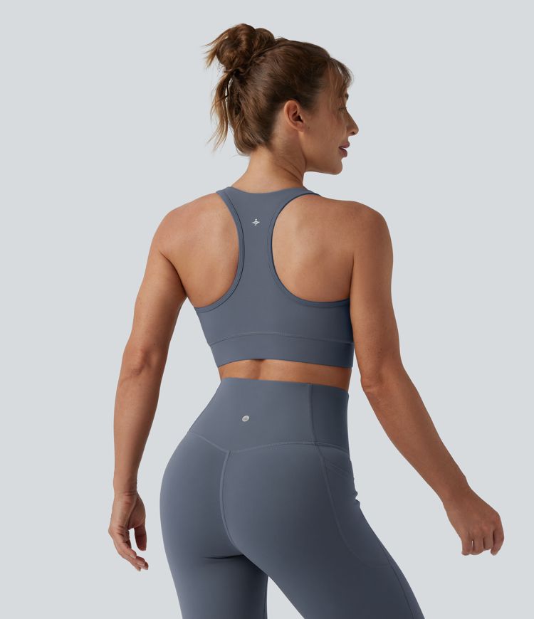 Halara UltraSculpt™ Light Support V Neck Racerback Running Sports Bra D-F Cups