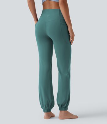 SoftlyZero™ Jogger tip balon pentru dans, talie înaltă, cu efect de modelare a abdomenului, cu buzunare