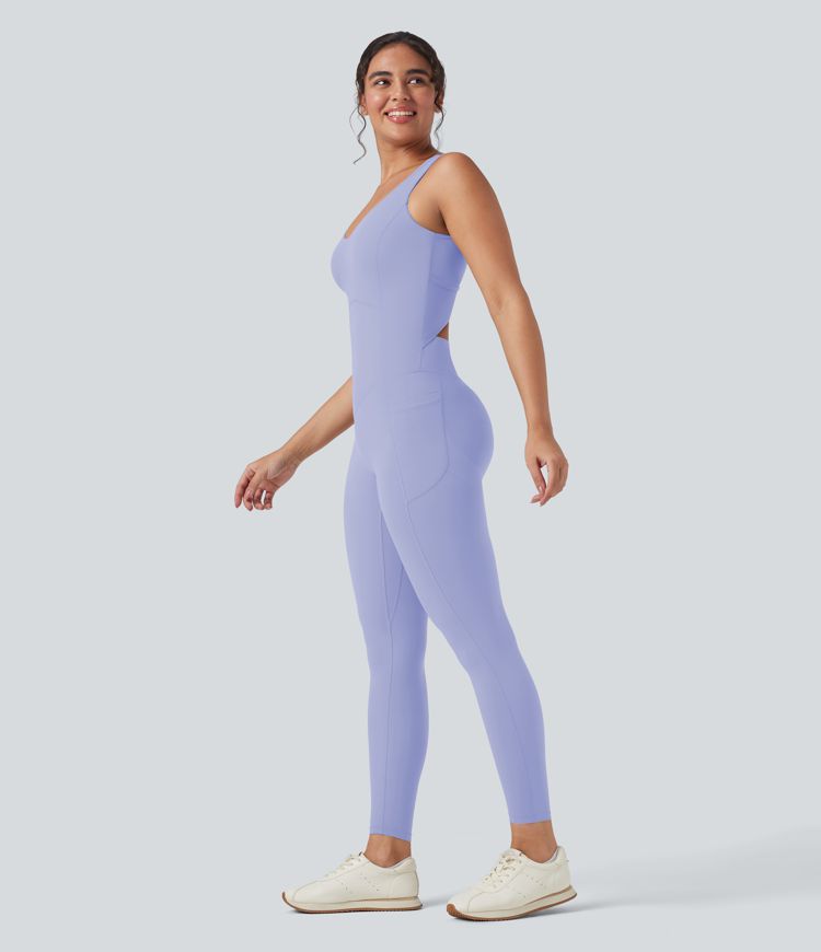 Combinaison d'entraînement Halara UltraSculpt™ col V effet push-up avec poches