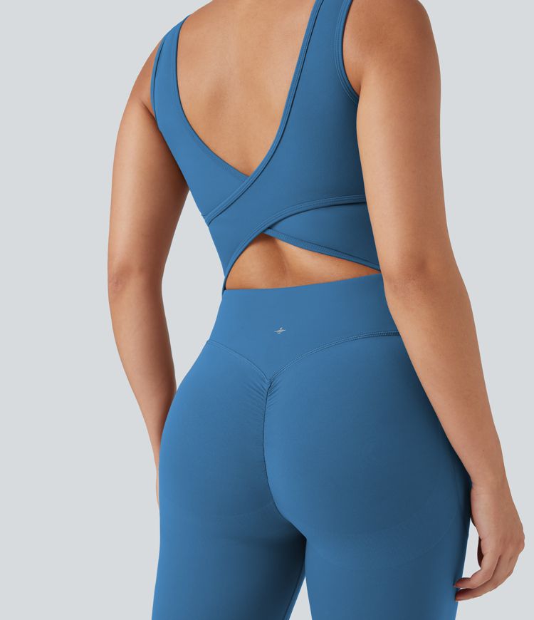 Halara UltraSculpt™ V Neck Tummy Control Butt Lifting Workout Jumpsuit with Pockets Halara UltraSculpt™ V Neck Tummy Control Butt Lifting Workout Jumpsuit with Pockets