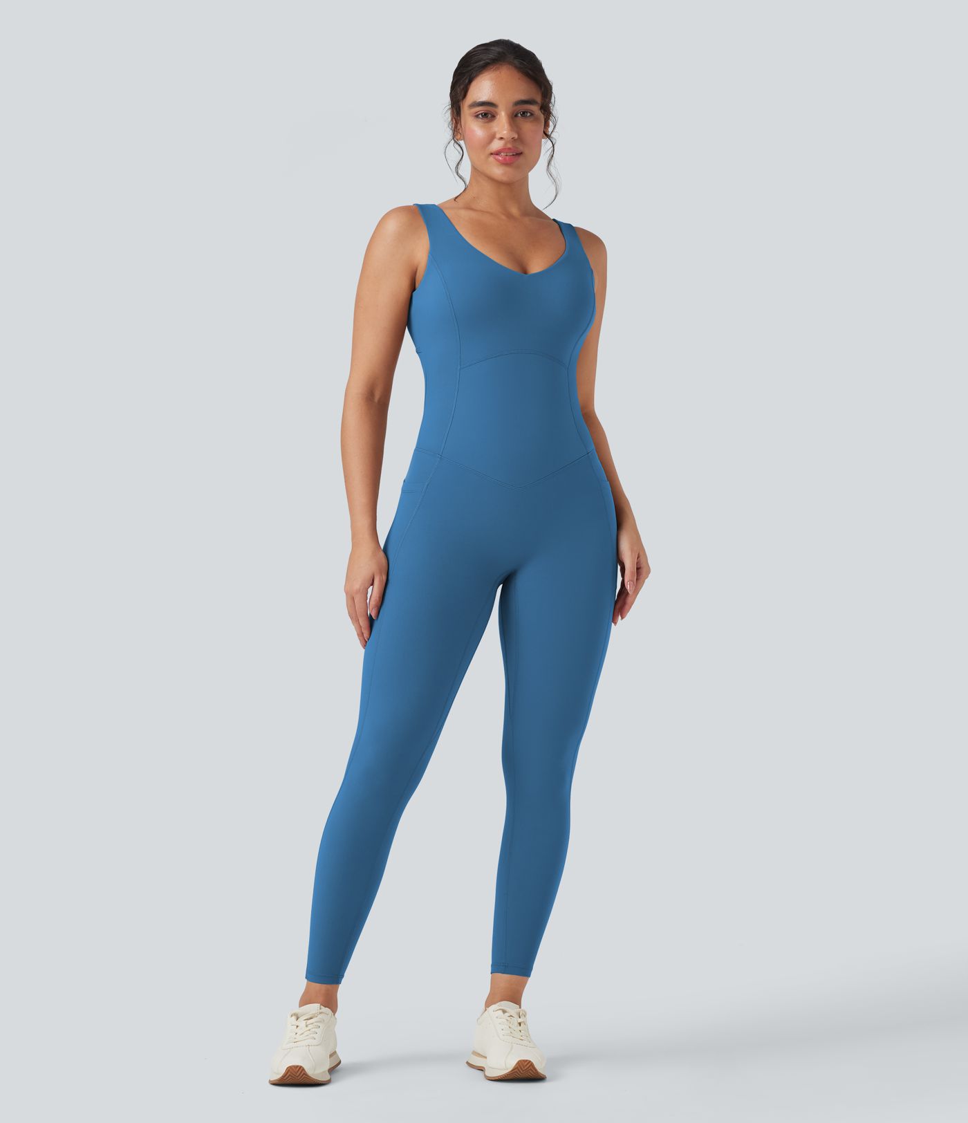 Halara UltraSculpt™ V Neck Tummy Control Butt Lifting Workout Jumpsuit with Pockets Halara UltraSculpt™ V Neck Tummy Control Butt Lifting Workout Jumpsuit with Pockets