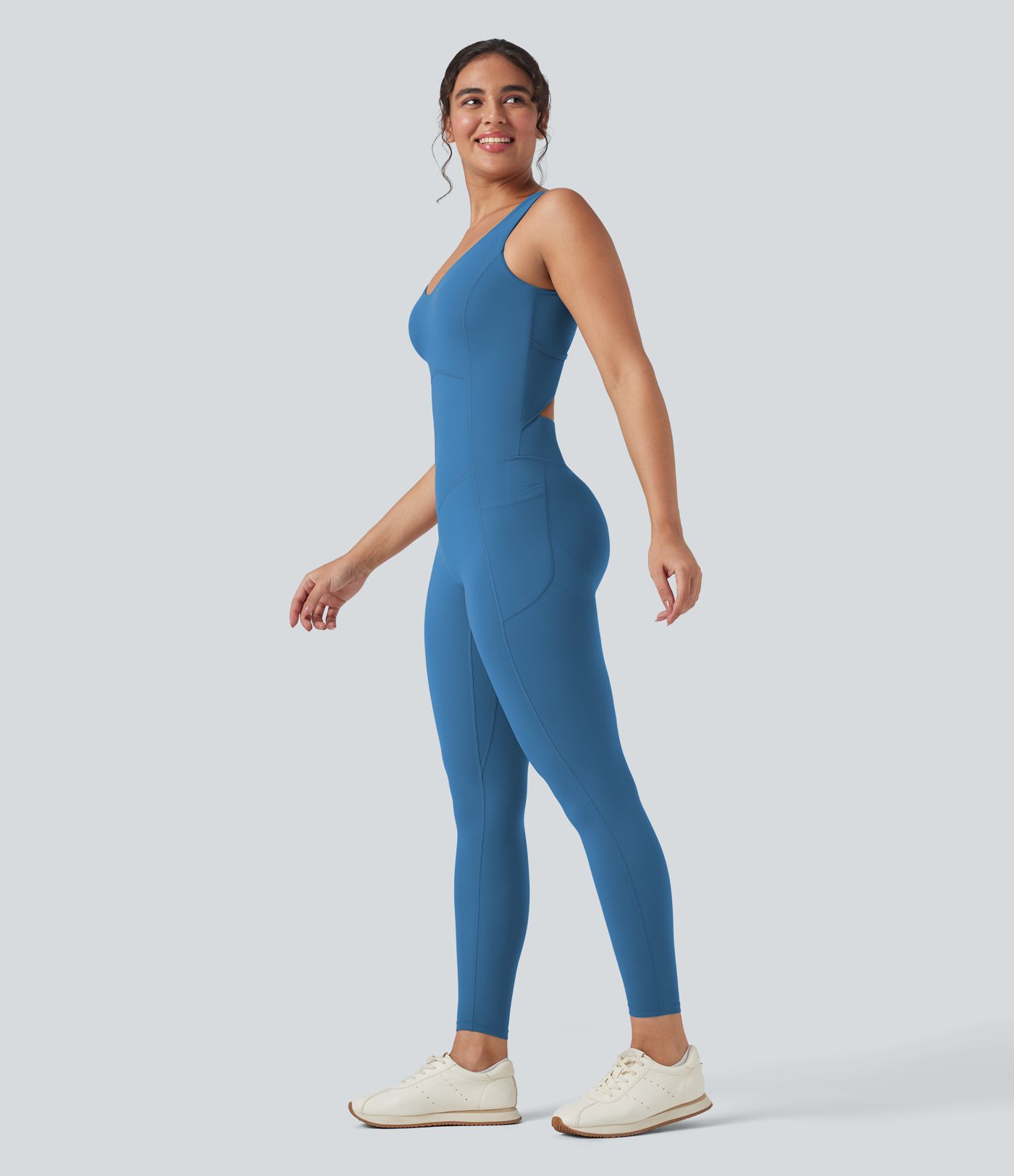 Halara UltraSculpt™ V Neck Tummy Control Butt Lifting Workout Jumpsuit with Pockets Halara UltraSculpt™ V Neck Tummy Control Butt Lifting Workout Jumpsuit with Pockets