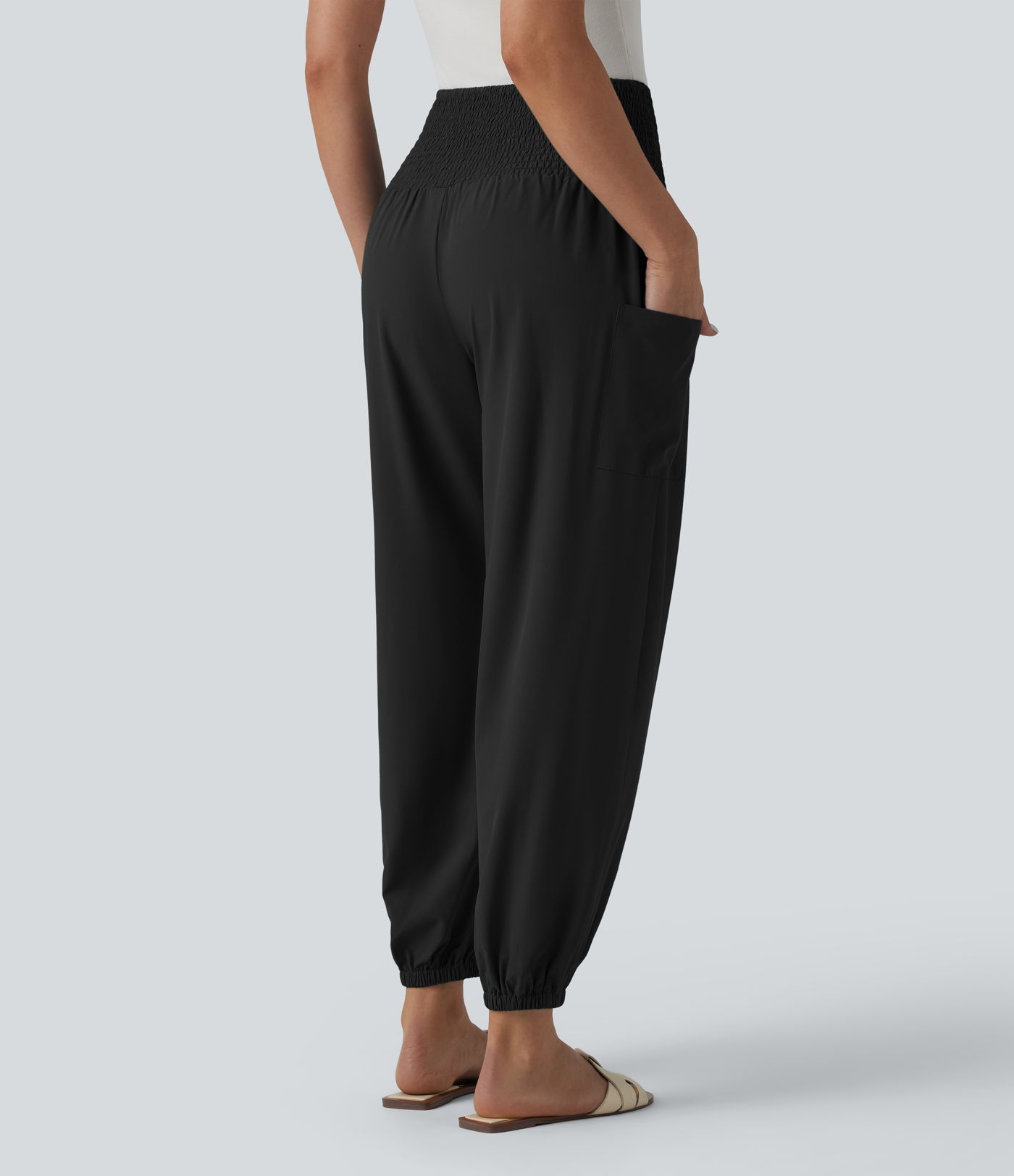 Breezeful™ Ultra High-Waist Shirred Quick Dry Resort Joggers with Pockets
