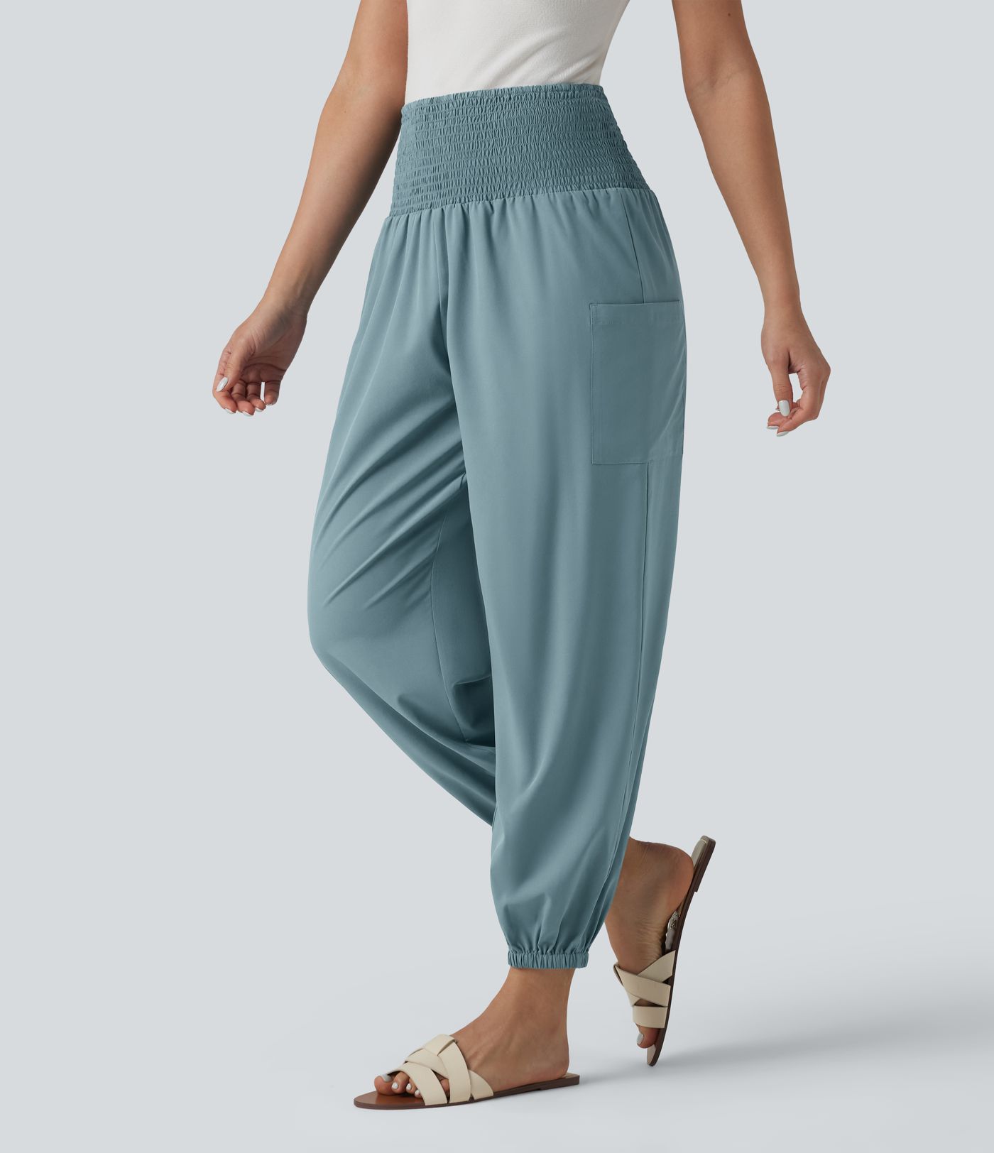 Breezeful™ Ultra High-Waist Shirred Quick Dry Resort Joggers with Pockets
