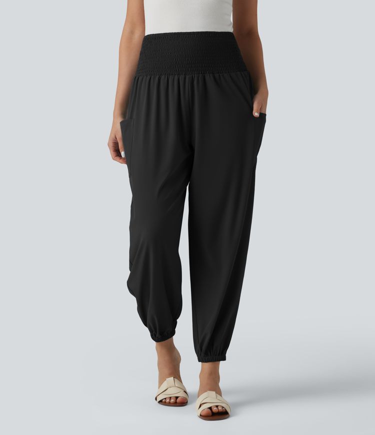 Breezeful™ Ultra High-Waist Shirred Quick Dry Resort Joggers with Pockets