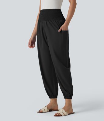 Breezeful™ Ultra High-Waist Shirred Quick Dry Resort Joggers with Pockets