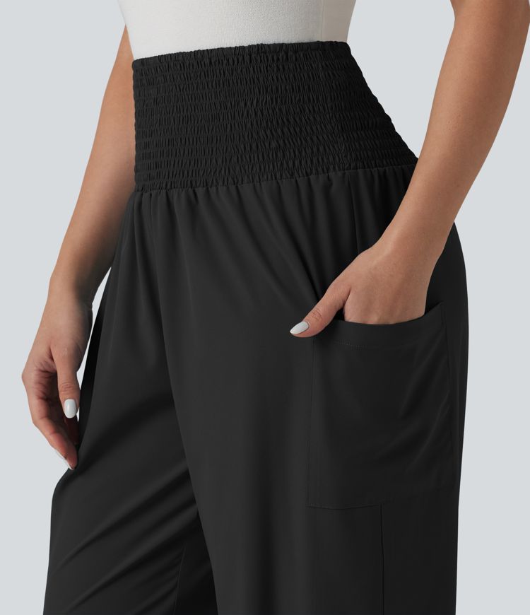 Breezeful™ Ultra High-Waist Shirred Quick Dry Resort Joggers with Pockets