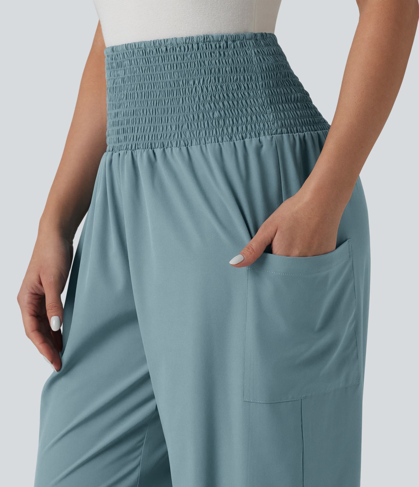 Breezeful™ Ultra High-Waist Shirred Quick Dry Resort Joggers with Pockets