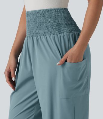 Breezeful™ Ultra High-Waist Shirred Quick Dry Resort Joggers with Pockets