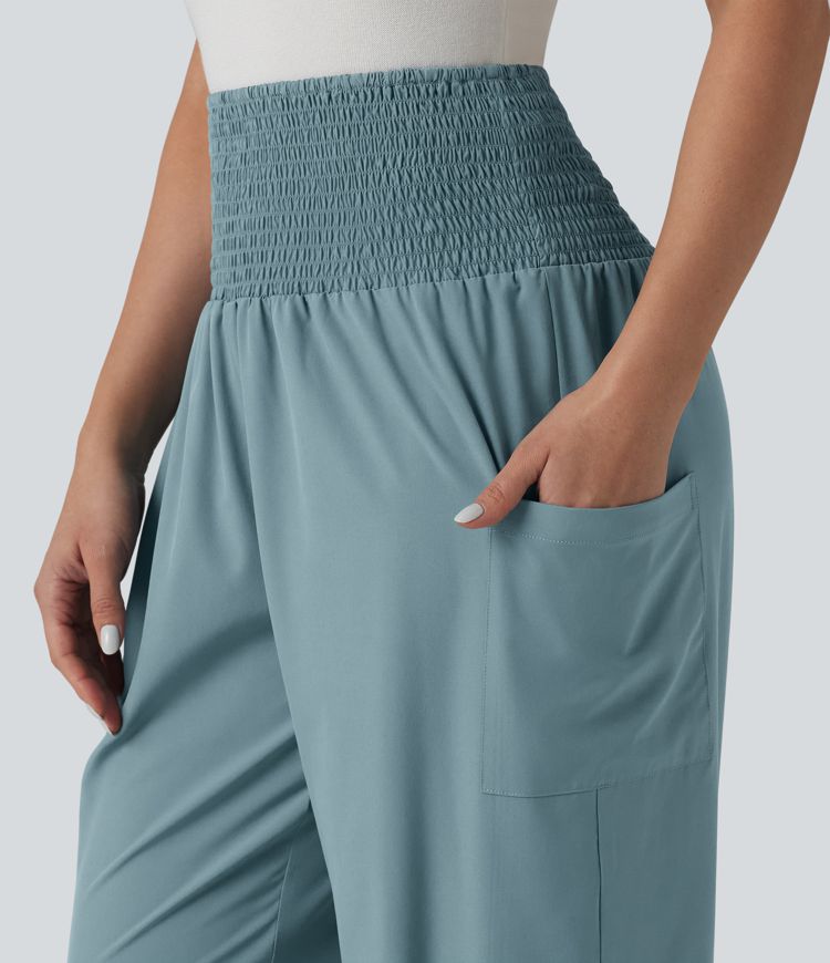 Breezeful™ Ultra High-Waist Shirred Quick Dry Resort Joggers with Pockets