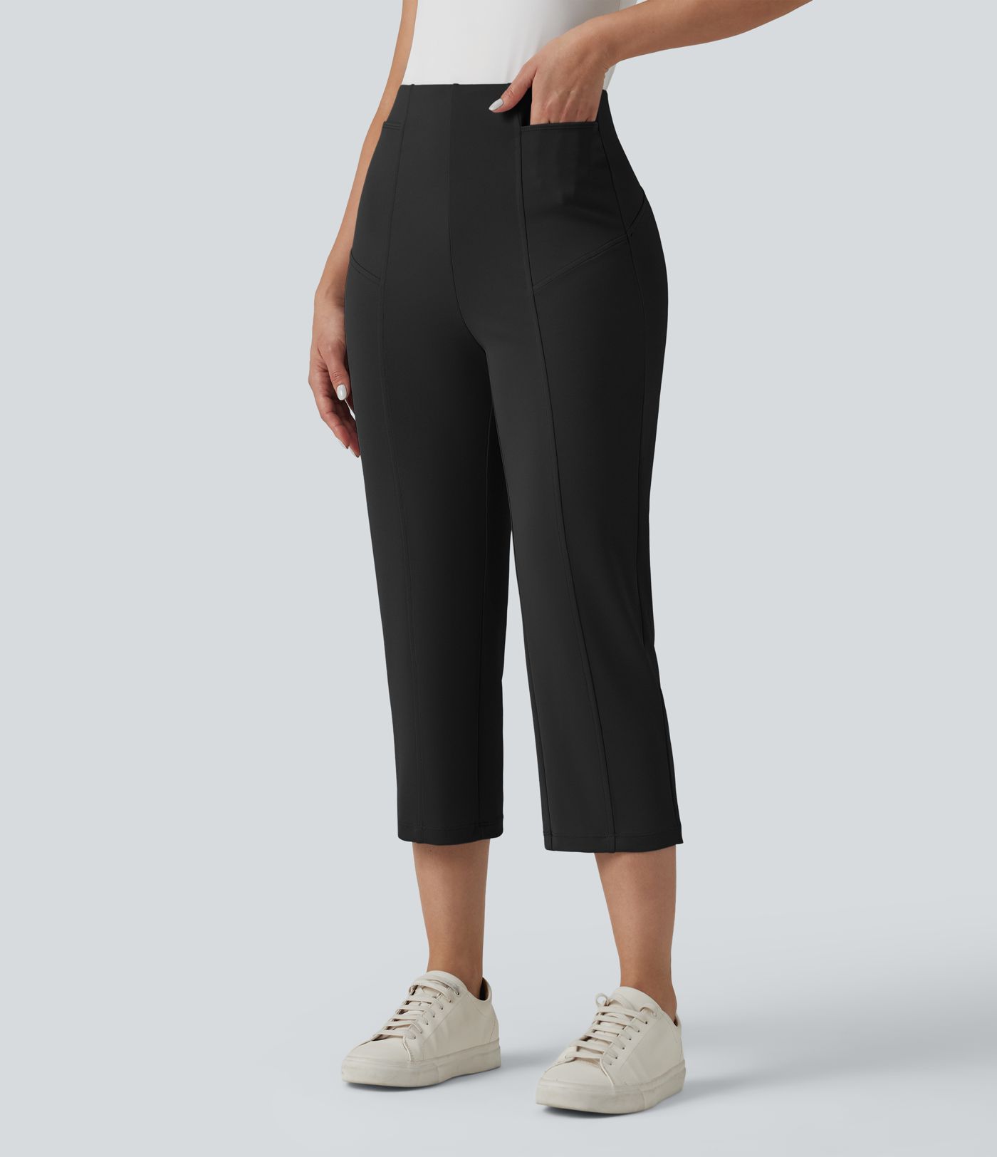 Halara Flex™ High Waisted Straight Leg Cropped Work Pants with Pockets