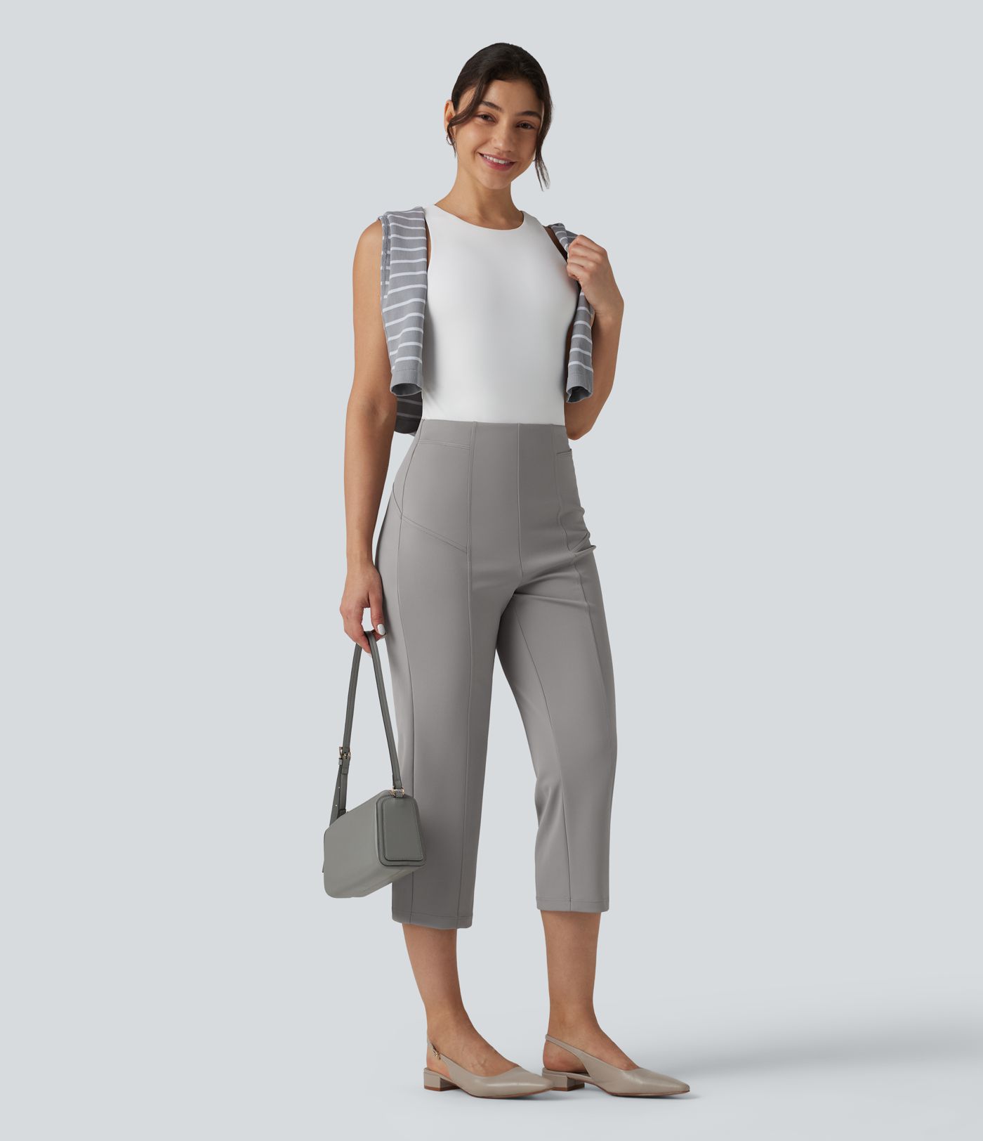 Halara Flex™ High Waisted Straight Leg Cropped Work Pants with Pockets