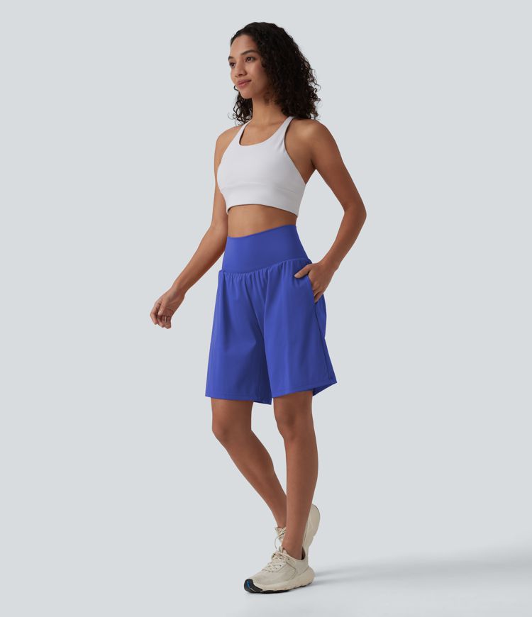 SoftlyZero™ Airy Super High Waisted 2-in-1 Cool Touch Yoga Shorts 9" with Pockets