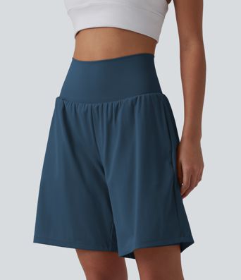SoftlyZero™ Airy Super High Waisted 2-in-1 Cool Touch Yoga Shorts 9" with Pockets