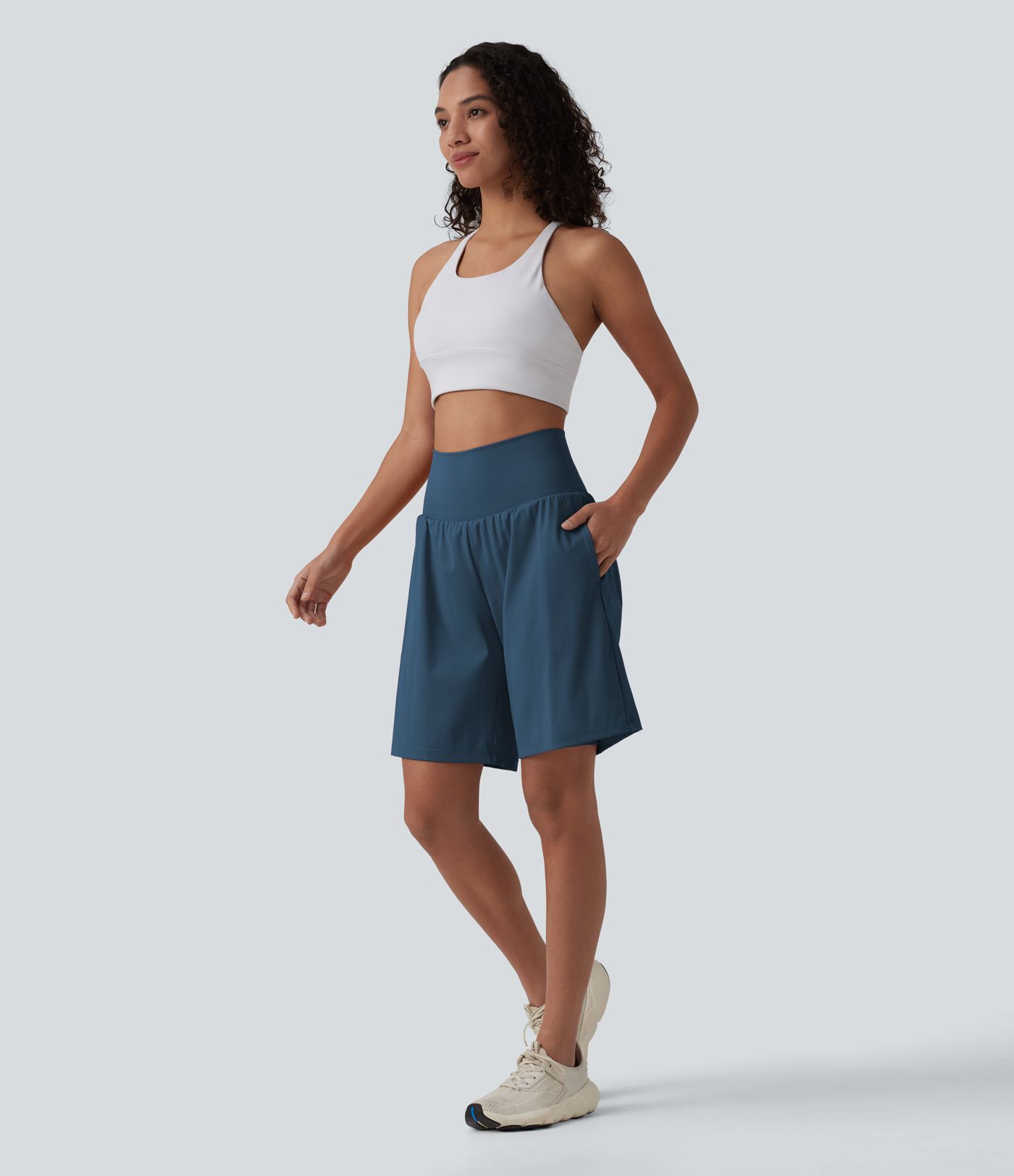 SoftlyZero™ Airy Super High Waisted 2-in-1 Cool Touch Yoga Shorts 9" with Pockets