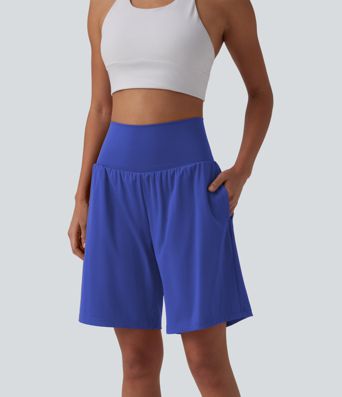 SoftlyZero™ Airy Super High Waisted 2-in-1 Cool Touch Yoga Shorts 9" with Pockets