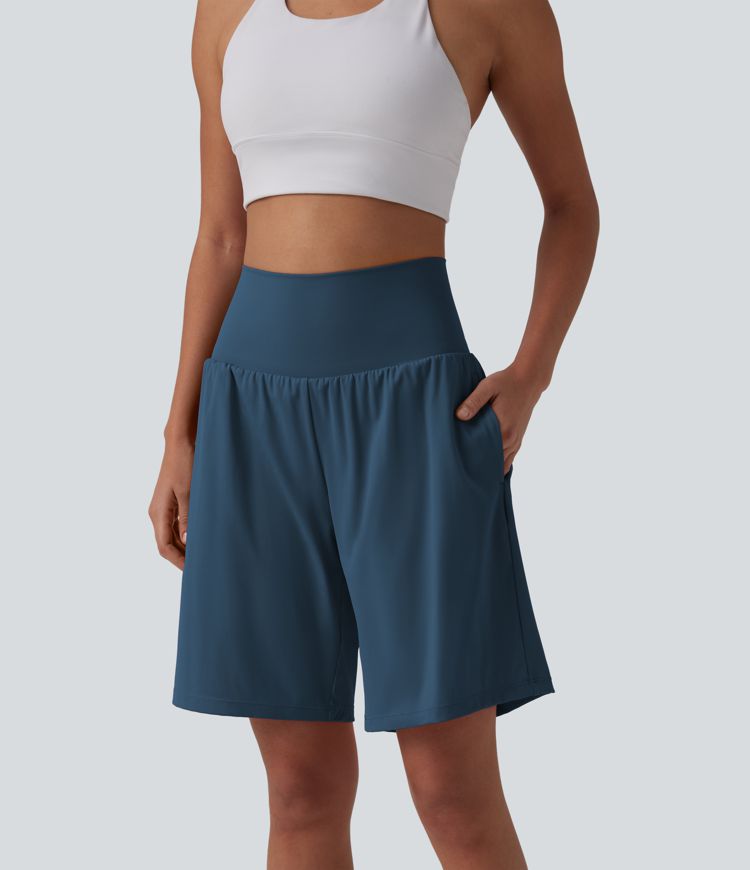 SoftlyZero™ Airy Super High Waisted 2-in-1 Cool Touch Yoga Shorts 9" with Pockets