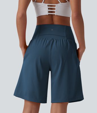 SoftlyZero™ Airy Super High Waisted 2-in-1 Cool Touch Yoga Shorts 9" with Pockets