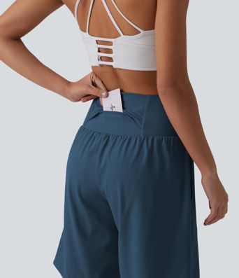 SoftlyZero™ Airy Super High Waisted 2-in-1 Cool Touch Yoga Shorts 9" with Pockets