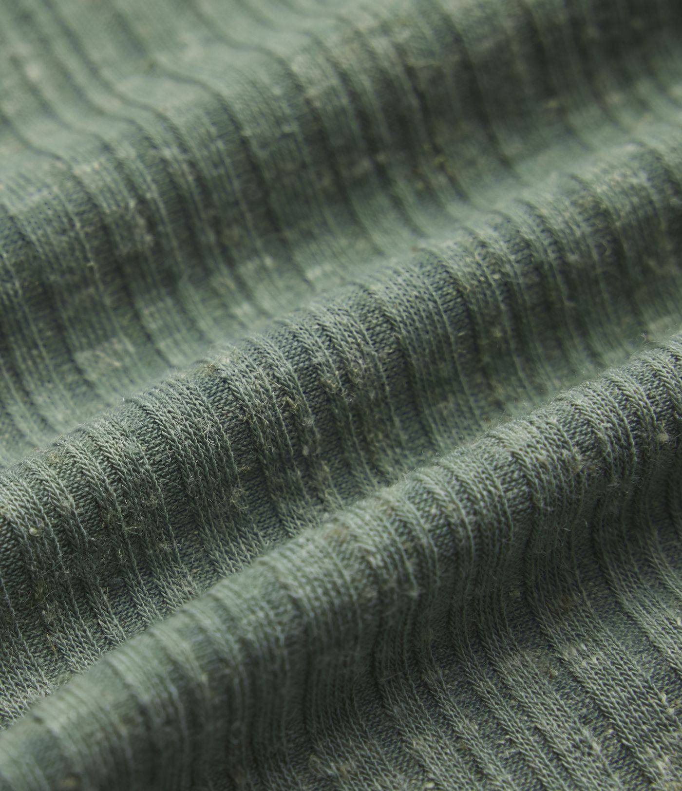 Ribbed Knit V Neck Short Sleeve Flare Mini Casual Linen-Blend Dress