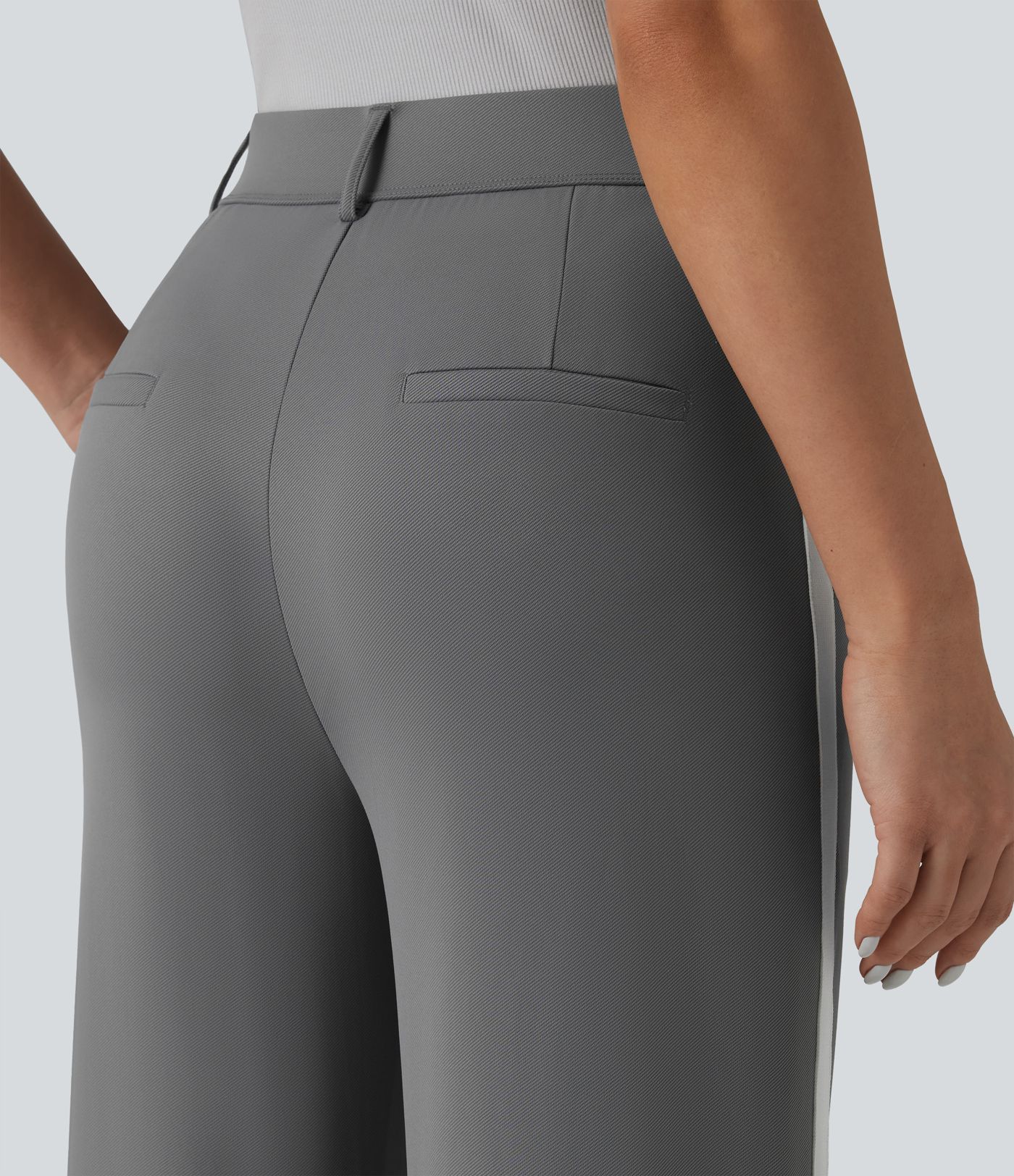 Halara Flex™ High Waisted Straight Leg Stripe Quick Dry Work Pants with Pockets-UPF40+